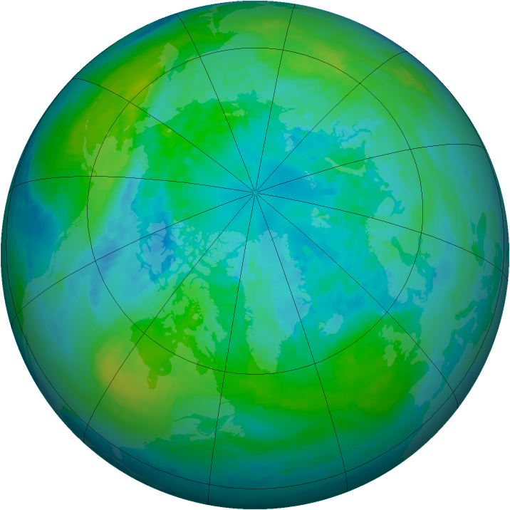 Arctic ozone map for 06 October 2001